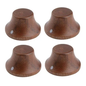 4-Pack Wood Knobs LP/Strat Style Bell Knobs Guitar Bass Top Hat Wood Knob wit... - Picture 1 of 7
