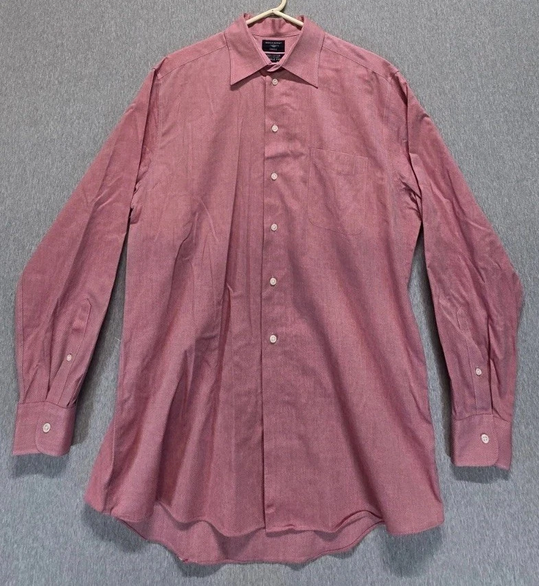 Camisa de vestir Dockers para hombre 16-16,5 L rosa polvorienta a rayas sin arrugas formal Oxford Foto 1 de 4