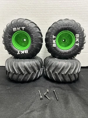 Grave Digger Monster Jam Replacement 4” RC Truck Tires Wheels BKT Set of 4 - Image 1 of 3
