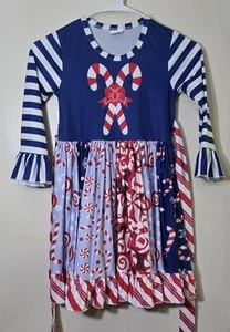 Boutique Candy Cane Dress New With Out Tag Size 5/6 Christmas - Picture 1 of 8