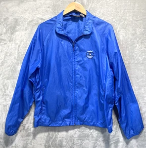 Duckster Mens Windbreaker Jacket Large Blue Vintage Embroidered 80s - Picture 1 of 8