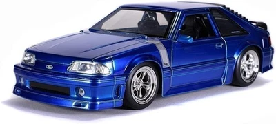 Jada Toys Bigtime Muscle 1:24 1989 Ford MUSTANG Gt Moulé Voiture Bleu, Jouets - Photo 1/4
