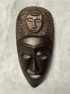 Vintage Wooden African or Jamaican Tribal Mask -- Signed - Picture 1 of 4