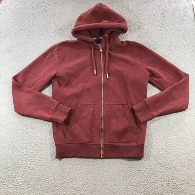 Superdry Sudadera con Capucha Para Hombre Pequeña Roja Cremallera Completa Sudadera con Capucha Forrada de Vellón Informal Foto 1 de 4
