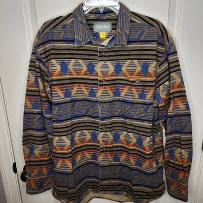 Cabela's Shirt Mens Large Blue Aztec Southwestern Print Button Up Long Sleeve - Image 1 of 4