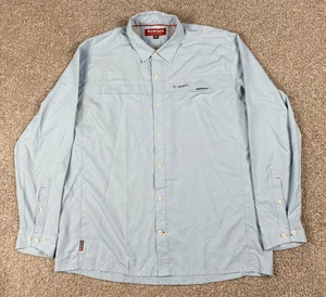 Simms Fishing Shirt Mens Extra Large Blue Performance Outdoor Hiking Vented XL - Picture 1 of 11