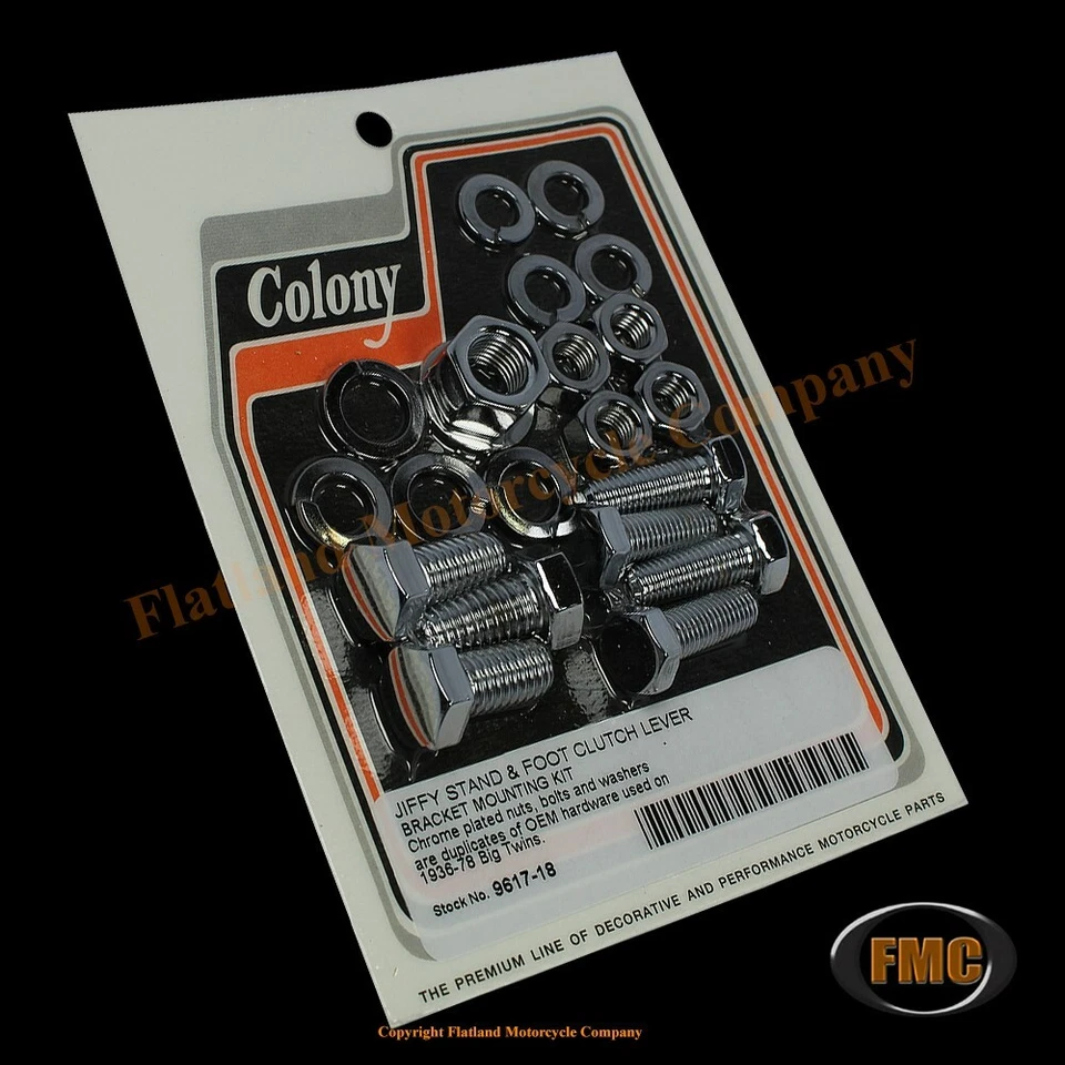 Colony 9617-18, Jiffy Stand & Clutch Bracket Kit, 1936-1978 BT, Chrome Foto 1 de 1
