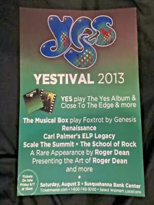 YES Yestival Poster ORIGINAL August 3rd, 2013 - 11" X 17" Susquehanna ! - Picture 1 of 1
