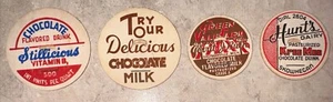 Vintage Chocolate Milk Drink Bottle Caps/Tabs, Lot Of 4 - Picture 1 of 6