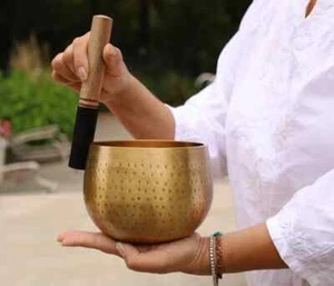 Tibetan Singing Bowl Complete Set 5.5" Pro Deep Meditation ~ Yoga, Mindfulness, - Picture 1 of 8