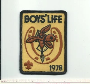 DB SCOUT BSA 1978 BOYS' LIFE PATCH PEDRO HORSESHOE FDL PB BADGE MAGAZINE BL BOYS - Picture 1 of 2