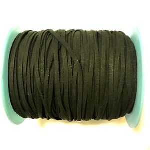 Faux Suede Flat Leather Cord Lace Khaki  1.4mm X 3mm Jewelry String 100 yds CS4 - Picture 1 of 1