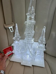 Christmas Transparent Lighted Acrylic Tabletop Church Castle Village with Music - Picture 1 of 1