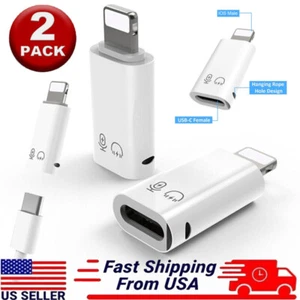 2 PCS USB-C 3.0 Female to 8 Pin Male Adapter For iPhone 14/13/12/11/8/XR/XS/SE 3 - Picture 1 of 12