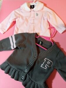 POLO RALPH LAUREN Ralph Lauren Baby Girls  Cardigan/Dress Shirt Set Sz 6/9months