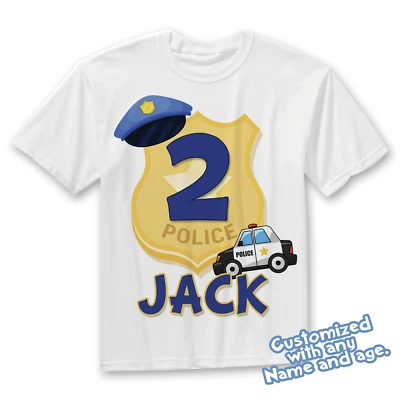 Cumpleaños Niño Policía Niños Fiesta, Policía Cumpleaños Camisa, Policía Fiesta Foto 1 de 2