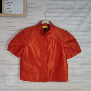 SoCa by ST. JOHN ""Flame"" METALLIC ORANGE GESCHNITTENE UMHANGJACKE, Gr. Small - Bild 1 von 12