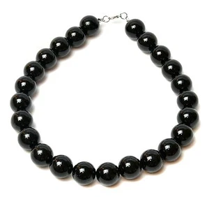 Large Big Giant Pearl 18mm Black Pearl Necklace Bib Vintage Great Gatsby - Picture 1 of 1