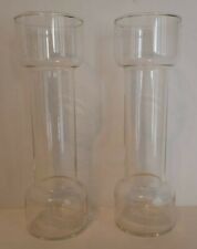 Vintage Pyrex Un-Candle Glass 9" Tall 2-3" Wide Corning NY Set Of 2