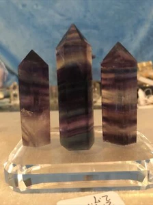 Rainbow Candy Stripe Fluorit Punkte 3er Set 154g 2,3”-2,7” - Bild 1 von 12