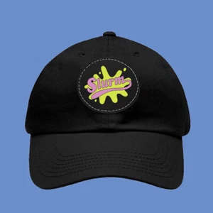 Sombrero de papá Futurama Slurm Can Drink negro con parche de cuero tamaño ajustable - Imagen 1 de 2