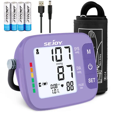 SEJOY Digital Automatic Blood Pressure Monitor Upper Arm BP Heart Rate Machine