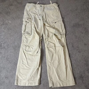 VTG Polo Jeans Co Men’s 34x32 Cargo Pants Military Surplus Adjustable Waist - Picture 1 of 13