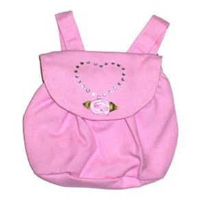 Pink Fabric Backpack with Rose Design Fits 18" American Girl Dolls - Picture 1 of 1