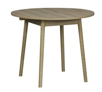 Oak Effect 2-4 Seater Round Dining Table Drop Leaf Callie Ex Display Boxed *Chip - Image 1 of 4