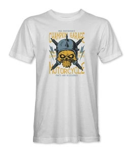 Champion Garage Motorrad Biker Totenkopf Herren/Unisex T-Shirt - Bild 1 von 7