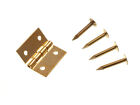 NEW 2 x MINI JEWELERY BOX CABINET HINGES SOLID BRASS 13MM ( 1/2 " ) + PINS - One