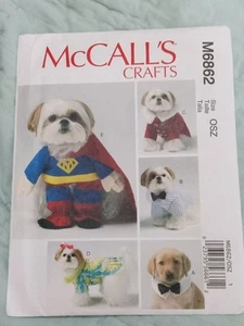 McCall's 6862 Hundekleidung Kostüme Größen 6-12 Pfund ungeschnitten - Bild 1 von 3