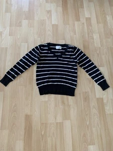 Damenpullover schwarz weiß gestreift Gr. 40 - Bild 1 von 2