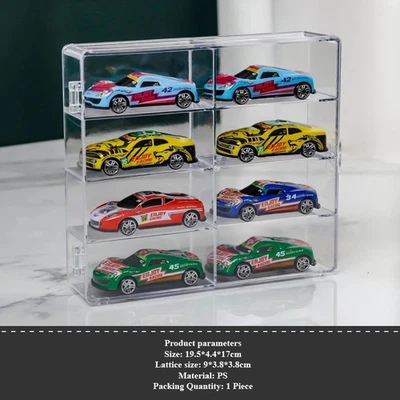 8 Slots Acrylic Display Case Compatible with Hot Wheels, Matchbox Cars - Image 1 of 4