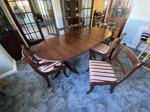 Mahogany Dining Table with 4 Chairs & 2 Carver Chairs - Picture 1 of 5