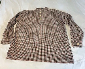 J. Peterman Hemd Herren Gr. XL Dichter Kragenlos Gebändert Braun Flanell Kariert Kariert - Bild 1 von 13