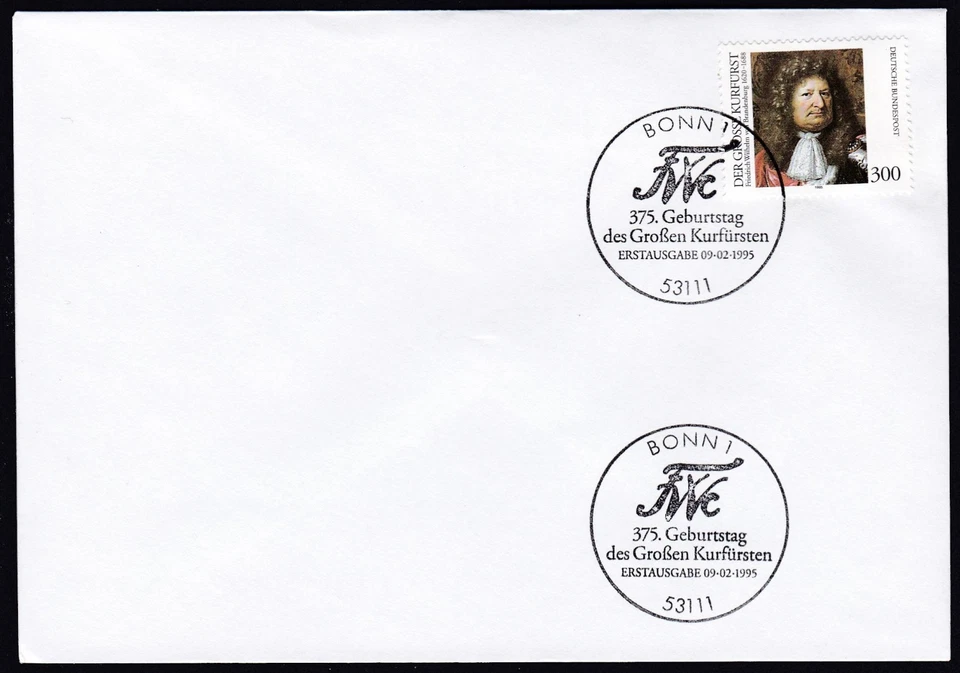 Germany 1995 FDC Mi 1781 Sn 1883 Friedrich Wilhelm of Brandenburg - Image 1 of 1