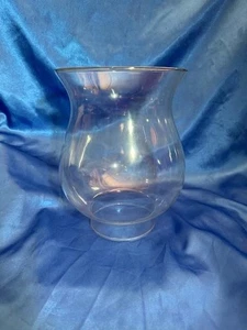 Clear Glass Balloon Flared Globe Shade Chimney 4.5" Fitter 10" Tall - Picture 1 of 5