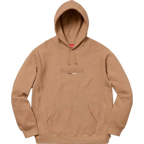 SUPREME FELPA CON CAPPUCCIO SUPREMA LOGO IN RILIEVO EST 1994 USATA TAGLIA XL MARRONE SS18