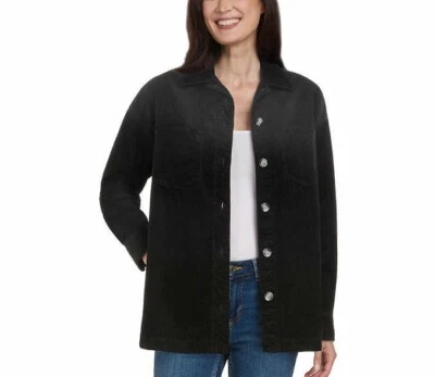 Matty M Ladies' Corduroy Shirt Jacket Size S Black NWT - Image 1 of 2