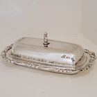 ONEIDA SILVERPLATE COVERED BUTTER DISH SCROLL PATTERN