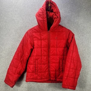 TOMMY HILFIGER PUFFY RED YOUTH SIZE MEDIUM JACKET - Picture 1 of 7