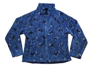 Vintage 90s Black Diamond Womens Fleece Jacket Winter AOP Print Full Zip USA M - Picture 1 of 9