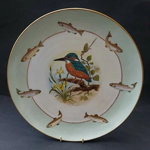 BEAUTIFUL HANDPAINTED HUTSCHENREUTHER, GERMANY KINGFISHER CHARGER - Picture 1 of 2