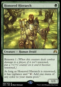 HONORED HIERARCH Origins MTG NM Green - Human Rare - Picture 1 of 1