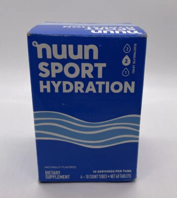 Tubos NUUN Sport Hydration sabor natural 4-10 unidades - 40 comprimidos ¡NUEVO! Foto 1 de 4