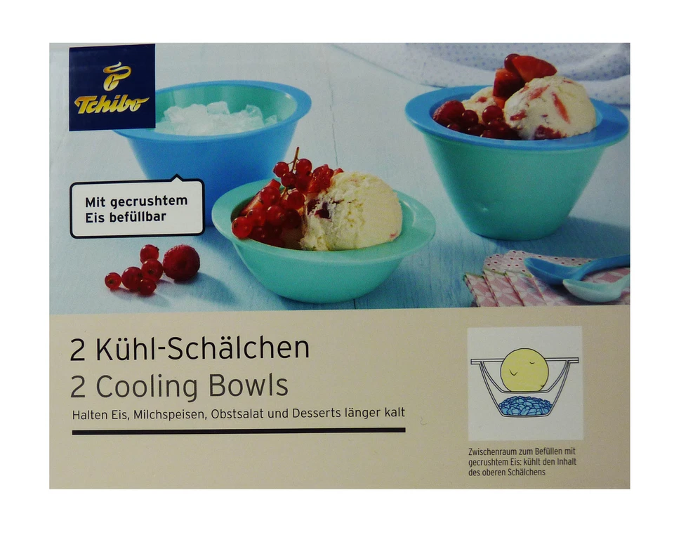 TCM Tchibo 2 x Kühl Schälchen Eis Schale mit Kühlfunktion  - Bild 1 von 1