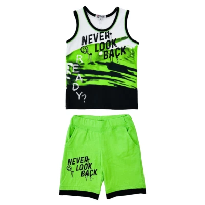 COMPLETO CANOTTA E BERMUDA YOURS BAMBINO 100% COTONE - BY496 - Immagine 1 di 2