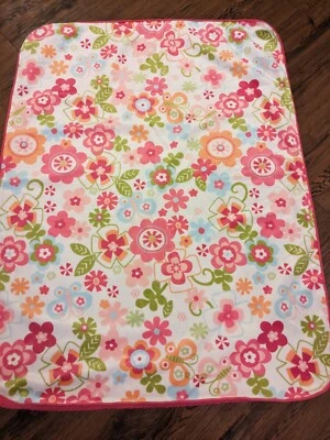 Manta de seguridad para bebé Circo Baby Girl rosa sherpa blanca floral Foto 1 de 4