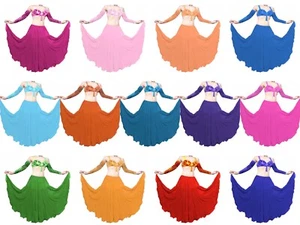 16 Yard 4 Tier Skirt Chiffon Belly Dance TribalDance Flamenco Skirt Plus Size C4 - Picture 1 of 41